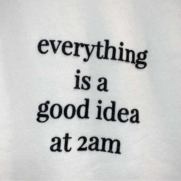 WILDFOX Everything is a good idea at 2am sweatshirt women’s size medium - Picture 2 of 12